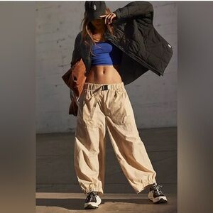 Free People Movement Offsides Tan Relaxed Wide Leg Pants M